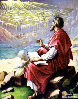 使徒约翰晚年被放逐至拔摩海岛,却受圣灵启示看到天上的异象,写了